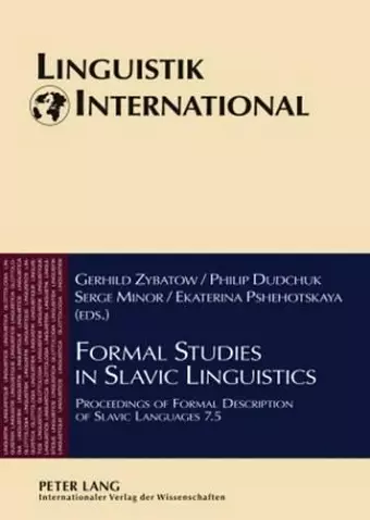 Formal Studies in Slavic Linguistics cover