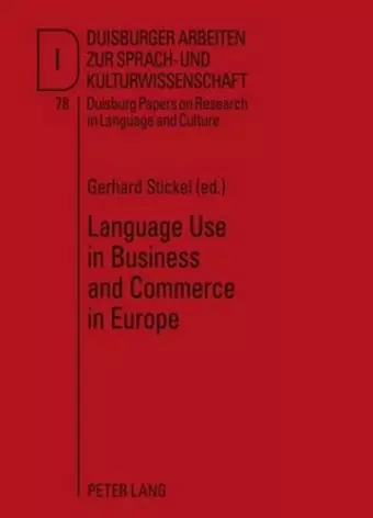 Language Use in Business and Commerce in Europe cover