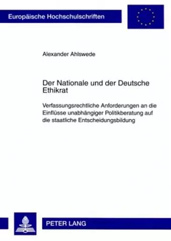 Der Nationale Und Der Deutsche Ethikrat cover