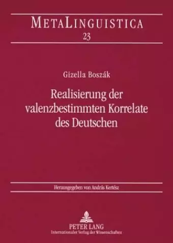 Realisierung Der Valenzbestimmten Korrelate Des Deutschen cover