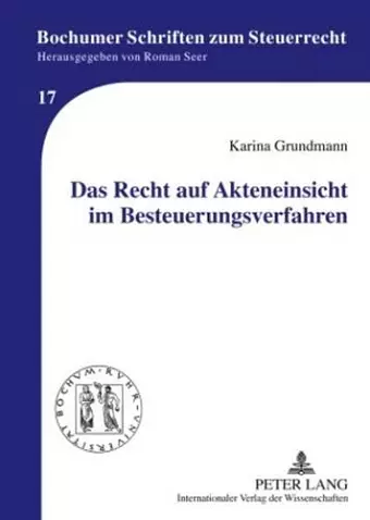 Das Recht Auf Akteneinsicht Im Besteuerungsverfahren cover