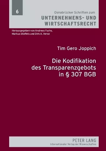 Die Kodifikation des Transparenzgebots in § 307 BGB cover