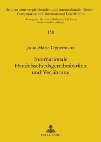 Internationale Handelsschiedsgerichtsbarkeit Und Verjaehrung cover