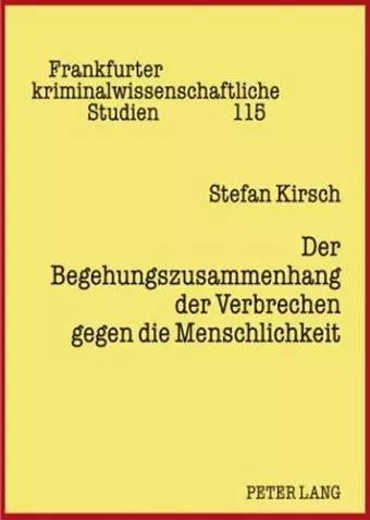 Der Begehungszusammenhang Der Verbrechen Gegen Die Menschlichkeit cover