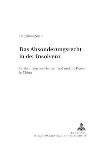 Das Absonderungsrecht in Der Insolvenz cover