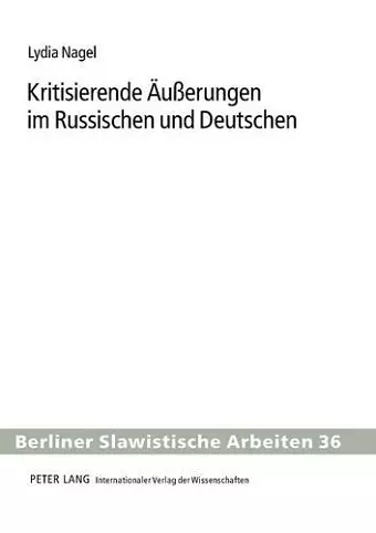 Kritisierende Aeußerungen Im Russischen Und Deutschen cover