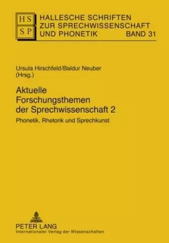 Aktuelle Forschungsthemen Der Sprechwissenschaft 2 cover