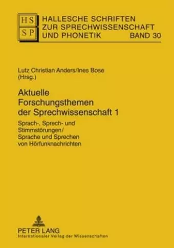 Aktuelle Forschungsthemen Der Sprechwissenschaft 1 cover