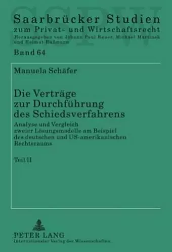 Die Vertraege Zur Durchfuehrung Des Schiedsverfahrens cover