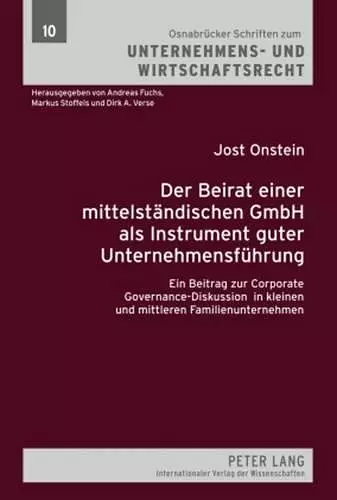 Der Beirat Einer Mittelstaendischen Gmbh ALS Instrument Guter Unternehmensfuehrung cover