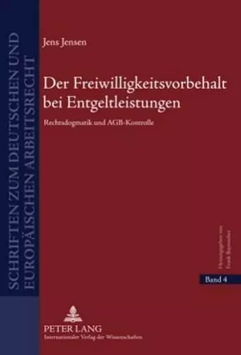 Der Freiwilligkeitsvorbehalt Bei Entgeltleistungen cover