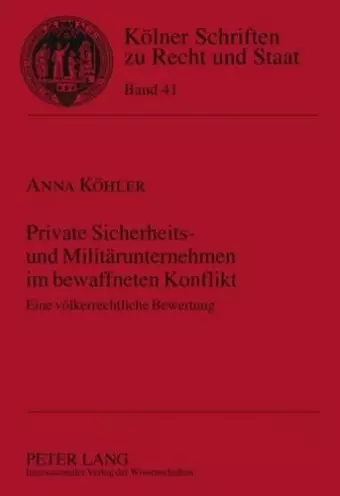 Private Sicherheits- Und Militaerunternehmen Im Bewaffneten Konflikt cover