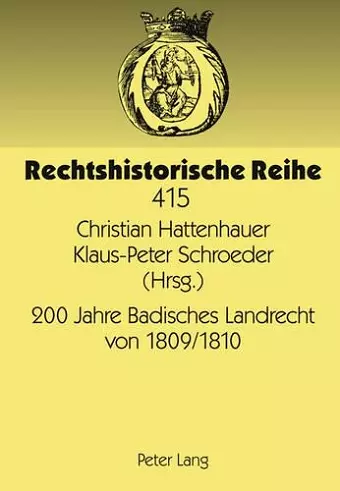 200 Jahre Badisches Landrecht Von 1809/1810 cover