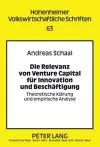 Die Relevanz Von Venture Capital Fuer Innovation Und Beschaeftigung cover