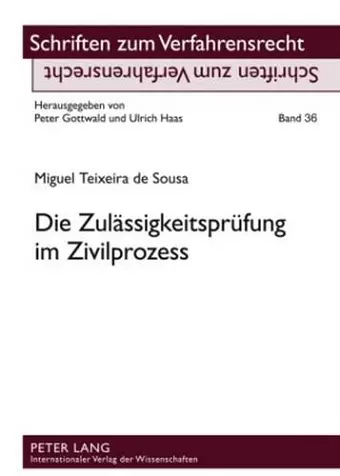 Die Zulaessigkeitspruefung Im Zivilprozess cover