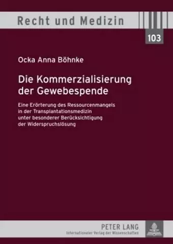 Die Kommerzialisierung Der Gewebespende cover