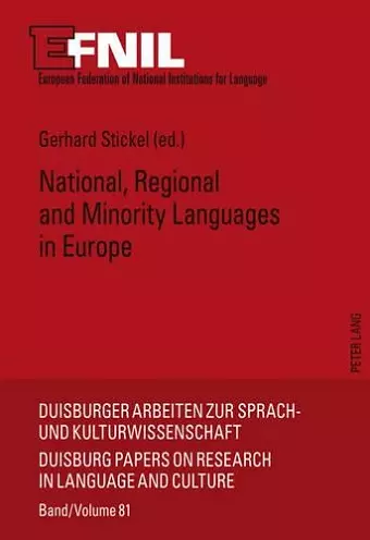 National, Regional and Minority Languages in Europe cover