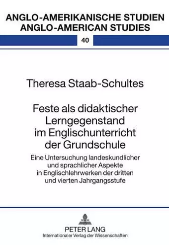 Feste ALS Didaktischer Lerngegenstand Im Englischunterricht Der Grundschule cover