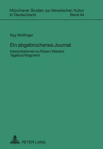 Ein abgebrochenes Journal cover