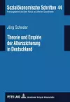Theorie Und Empirie Der Alterssicherung in Deutschland cover
