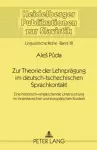 Zur Theorie Der Lehnpraegung Im Deutsch-Tschechischen Sprachkontakt cover