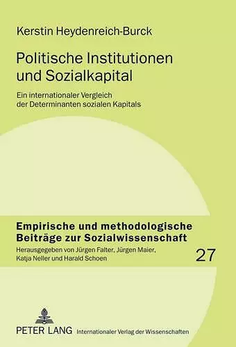 Politische Institutionen Und Sozialkapital cover