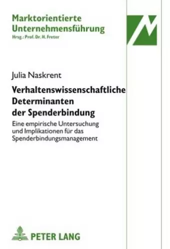 Verhaltenswissenschaftliche Determinanten Der Spenderbindung cover