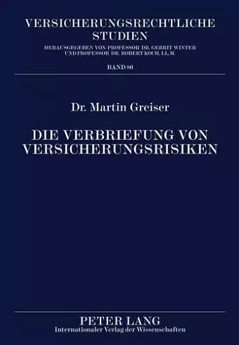 Die Verbriefung Von Versicherungsrisiken cover