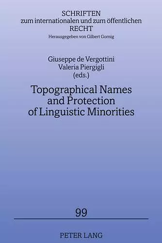 Topographical Names and Protection of Linguistic Minorities cover