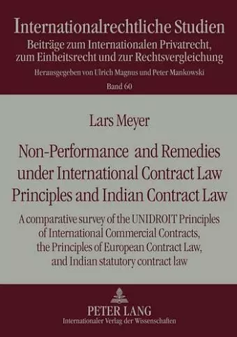 Non-Performance and Remedies under International Contract Law Principles and Indian Contract Law cover