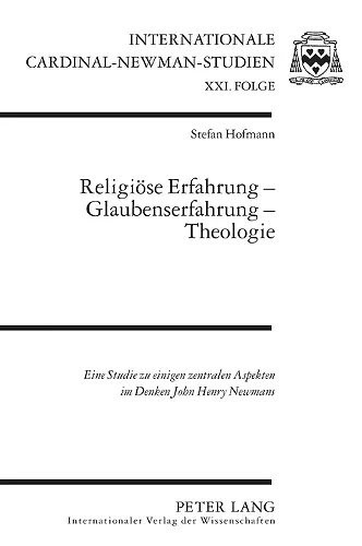 Religioese Erfahrung - Glaubenserfahrung - Theologie cover