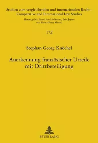 Anerkennung Franzoesischer Urteile Mit Drittbeteiligung cover