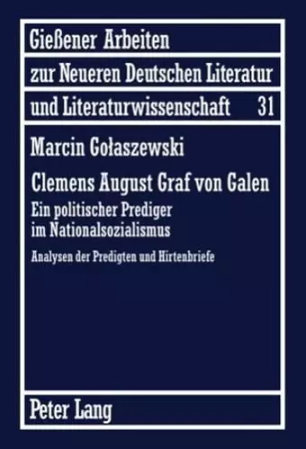 Clemens August Graf Von Galen cover