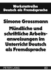 Muendliche Und Schriftliche Arbeitsanweisungen Im Unterricht Deutsch ALS Fremdsprache cover