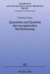 Quantitaet Und Qualitaet Der Europaeischen Rechtsetzung cover