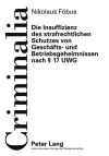 Die Insuffizienz Des Strafrechtlichen Schutzes Von Geschaefts- Und Betriebsgeheimnissen Nach § 17 Uwg cover