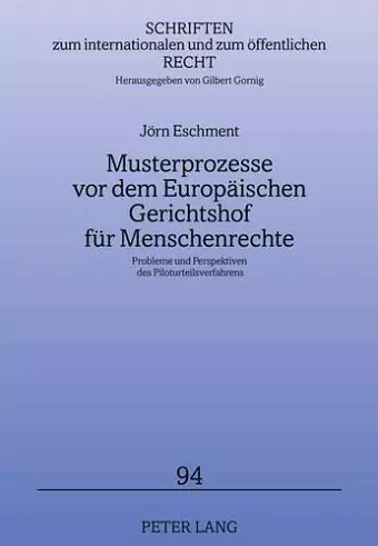 Musterprozesse VOR Dem Europaeischen Gerichtshof Fuer Menschenrechte cover