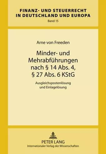 Minder- Und Mehrabfuehrungen Nach § 14 Abs. 4, § 27 Abs. 6 Kstg cover