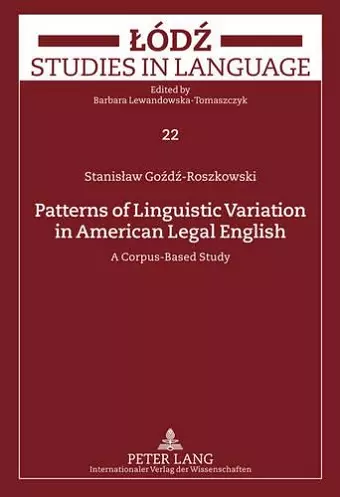 Patterns of Linguistic Variation in American Legal English cover