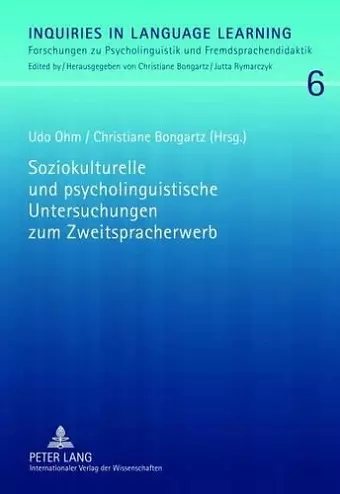 Soziokulturelle Und Psycholinguistische Untersuchungen Zum Zweitspracherwerb cover