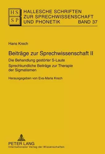 Beitraege Zur Sprechwissenschaft II cover