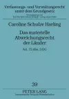 Das Materielle Abweichungsrecht Der Laender cover