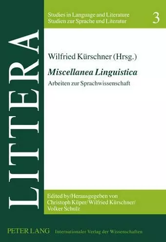 «Miscellanea Linguistica» cover