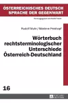 Woerterbuch rechtsterminologischer Unterschiede Oesterreich-Deutschland cover