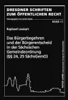 Das Buergerbegehren Und Der Buergerentscheid in Der Saechsischen Gemeindeordnung (§§ 24, 25 Saechsgemo) cover