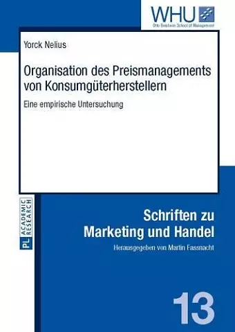 Organisation Des Preismanagements Von Konsumgueterherstellern cover