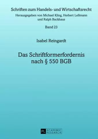 Das Schriftformerfordernis Nach § 550 Bgb cover