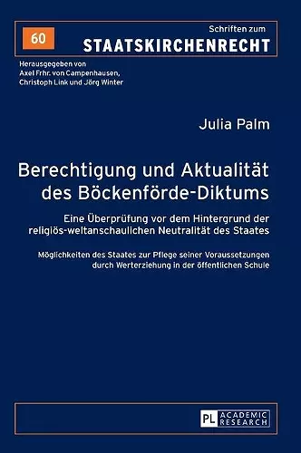 Berechtigung und Aktualitaet des Boeckenfoerde-Diktums cover