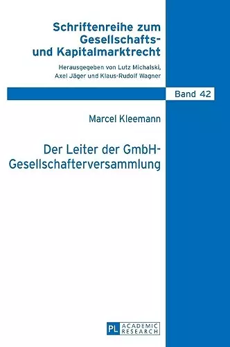 Der Leiter der GmbH-Gesellschafterversammlung cover