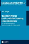 Quantitative Analyse der oekonomischen Bedeutung eines Unternehmens cover